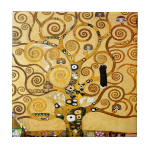 Gustav Klimt Levensboom: Art Nouveau Symbolist Tegeltje