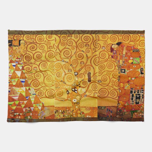 Gustav Klimt Levensboom: Art Nouveau Symbolist Theedoek (Horizontaal)
