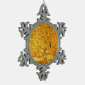 Gustav Klimt Levensboom: Art Nouveau Symbolist Tin Sneeuwvlok Ornament (Links)