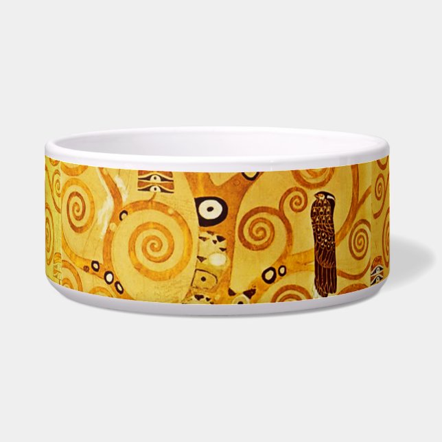 Gustav Klimt Levensboom: Art Nouveau Symbolist Voerbakje (Voorkant)