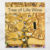 Gustav Klimt Levensboom: Art Nouveau Symbolist Wijn Etiket (Enkel label)