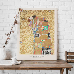 Gustav Klimt Lovers Embrace Art Exhibition Poster Canvas Afdruk