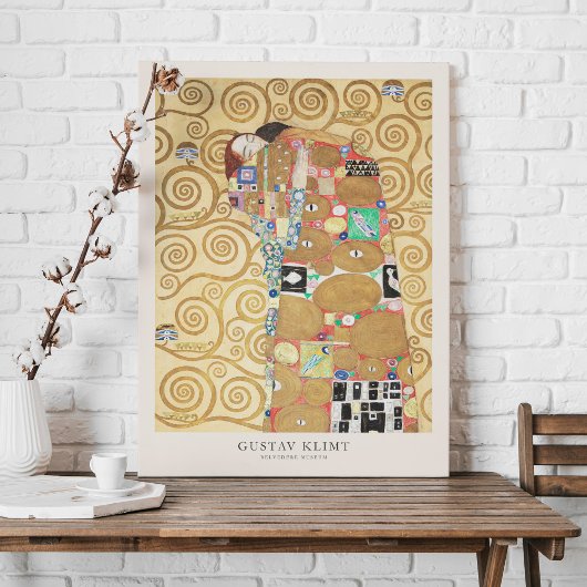 Gustav Klimt Lovers Embrace Art Exhibition Poster Canvas Afdruk