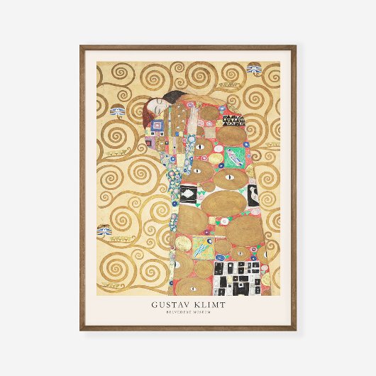 Gustav Klimt Lovers Embrace Art Exhibition Square Poster