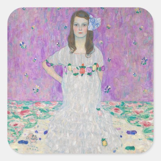 Gustav Klimt - Mada Primavesi Vierkante Sticker (Voorkant)