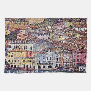 Gustav Klimt - Malcesine aan het Gardameer Italië Theedoek
