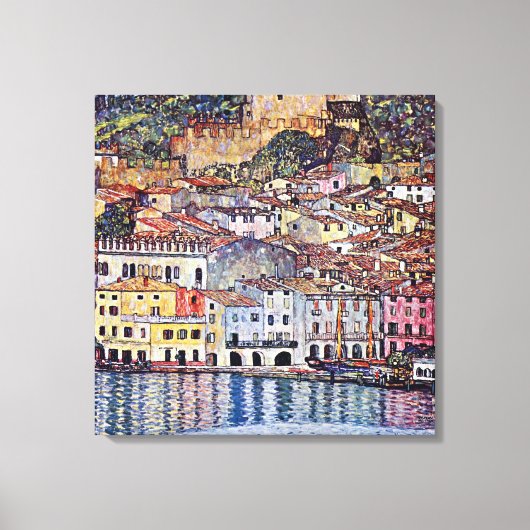 Gustav Klimt - Malcesine bij het Garda-meer in Ita Canvas Afdruk (Voorkant)