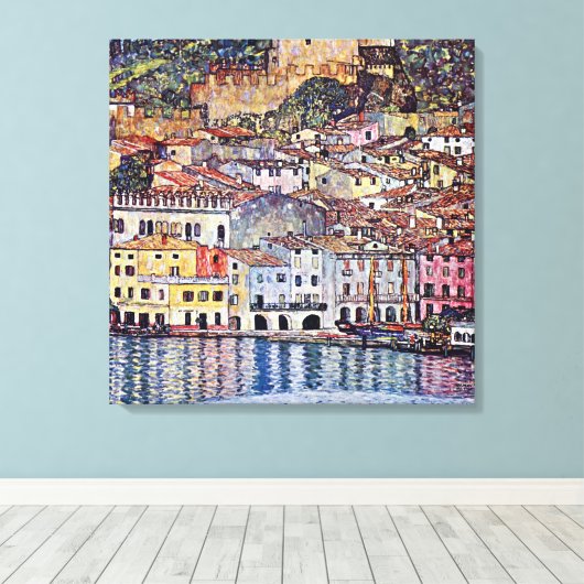 Gustav Klimt - Malcesine bij het Garda-meer in Ita Canvas Afdruk (Insitu (Houten vloer))