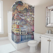 Gustav Klimt - Malcesine bij het Garda-meer in Ita Douchegordijn (In situ)