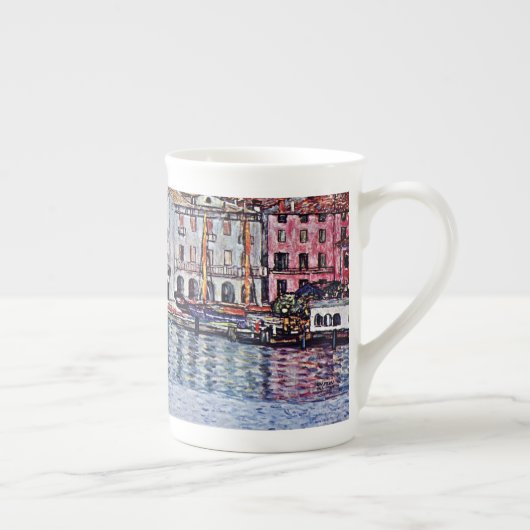 Gustav Klimt - Malcesine bij het Garda-meer in Ita Porselein Kop (Rechts)