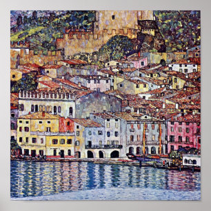 Gustav Klimt - Malcesine bij het Garda-meer in Ita Poster