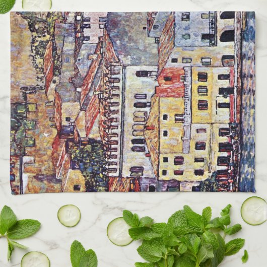 Gustav Klimt - Malcesine bij het Garda-meer in Ita Theedoek (Gevouwen)