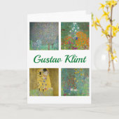 Gustav Klimt Masterstuks Patchwork Kaart (Gele Bloem)