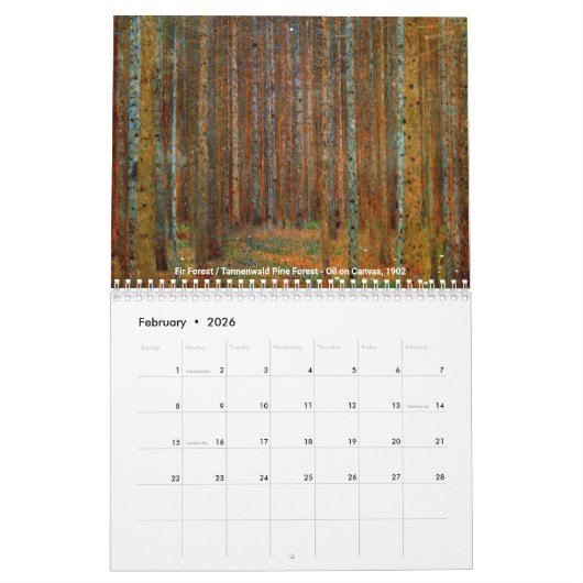 Gustav Klimt Masterstukselectie Kalender (Feb 2026)