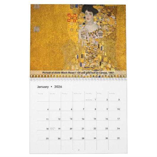 Gustav Klimt Masterstukselectie Kalender (Jan 2026)