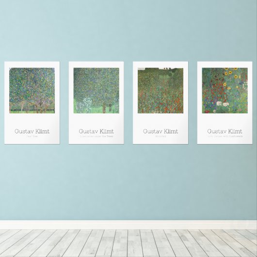 Gustav Klimt meesterwerken Muurkunst Sets (Houten vloer)