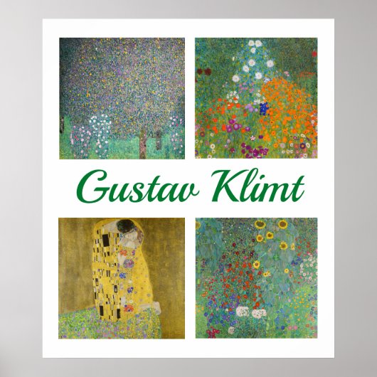 Gustav Klimt Meesterwerken Patchwork Poster (Voorkant)