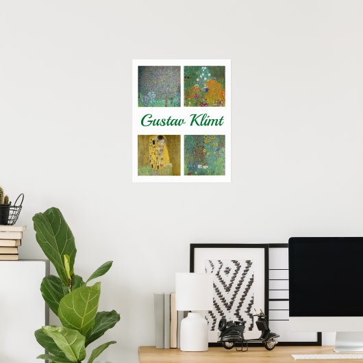 Gustav Klimt Meesterwerken Patchwork Poster (Thuiskantoor)