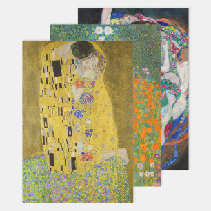 Gustav Klimt - Meesterwerken Selectie Inpakpapier Vel