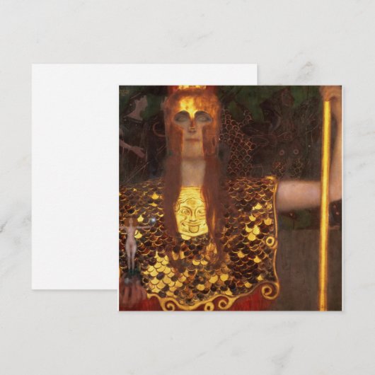 Gustav Klimt - Minerva of Pallas Athena Feestdagenkaart (Voorkant / Achterkant)