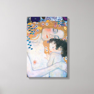 Gustav Klimt - Moeder en Kind Canvas Afdruk