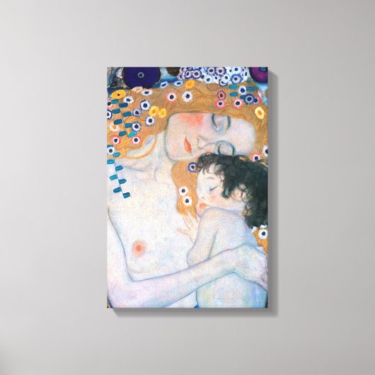 Gustav Klimt - Moeder en Kind Canvas Afdruk (Voorkant)