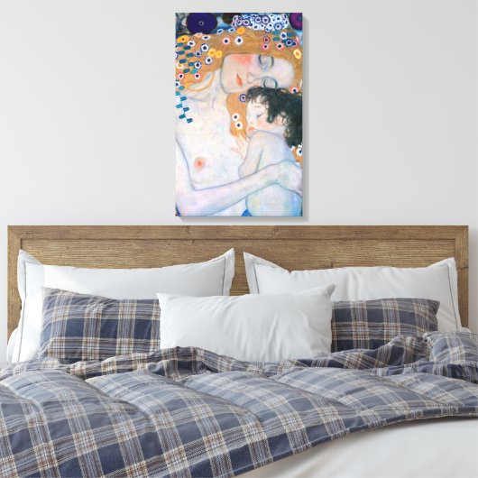Gustav Klimt - Moeder en kind Canvas Afdruk (Insitu (Slaapkamer))