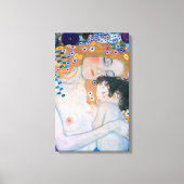 Gustav Klimt - Moeder en kind Canvas Afdruk (Voorkant)