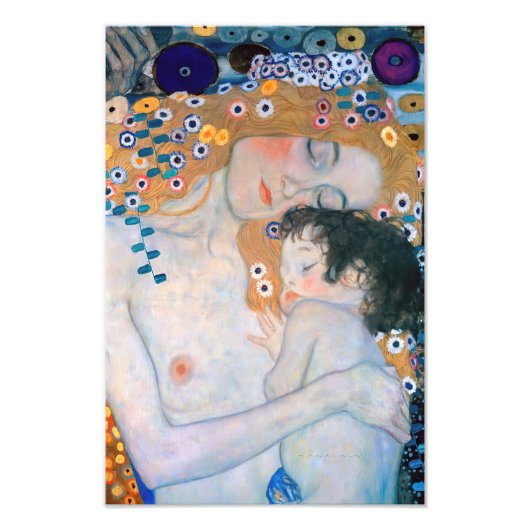 Gustav Klimt - Moeder en kind Foto Afdruk (Voorkant)
