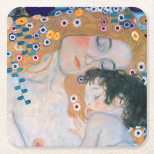 Gustav Klimt - Moeder en kind Kartonnen Onderzetters