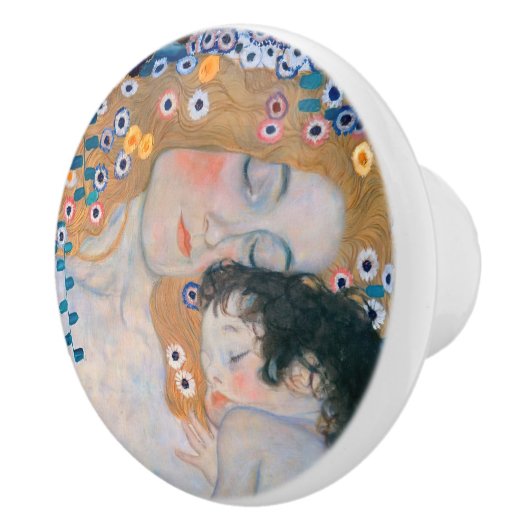 Gustav Klimt - Moeder en kind Keramische Knop (Rechts)