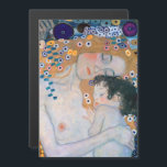 Gustav Klimt - Moeder en Kind Magnetische Kaart<br><div class="desc">Moeder en kind (detail van drie jaar vrouw) - Gustav Klimt,  Oil on Canvas,  1905</div>