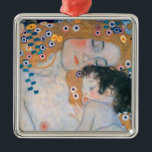 Gustav Klimt - Moeder en kind Metalen Ornament<br><div class="desc">Moeder en kind (detail van drie jaar vrouw) - Gustav Klimt,  Oil on Canvas,  1905</div>