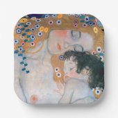 Gustav Klimt - Moeder en kind Papieren Bordje (Voorkant)