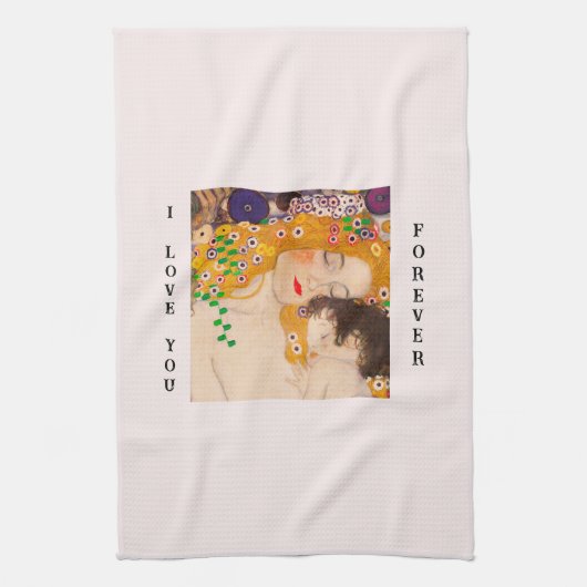 Gustav Klimt - Moeder en kind Theedoek (Verticaal)