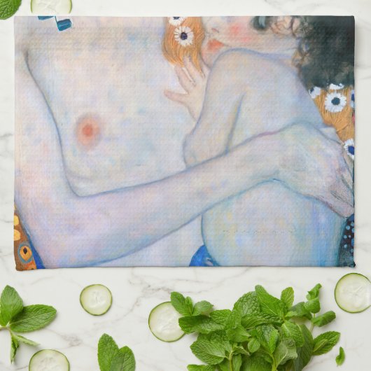 Gustav Klimt - Moeder en kind Theedoek (Gevouwen)