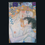 Gustav Klimt - Moeder en kind Theedoek<br><div class="desc">Moeder en kind (detail van drie jaar vrouw) - Gustav Klimt,  Oil on Canvas,  1905</div>