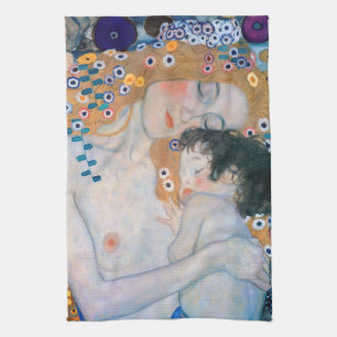 Gustav Klimt - Moeder en kind Theedoek