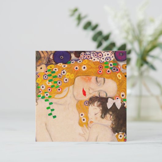 Gustav Klimt - Moeder en Kind Uitnodiging (Staand voorkant)