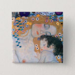 Gustav Klimt - Moeder en kind Vierkante Button 5,1 Cm<br><div class="desc">Moeder en kind (detail van drie jaar vrouw) - Gustav Klimt,  Oil on Canvas,  1905</div>