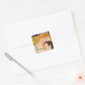 Gustav Klimt - Moeder en kind Vierkante Sticker (Envelop)