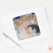 Gustav Klimt - Moeder en kind Vierkante Sticker (Envelop)