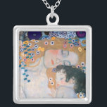 Gustav Klimt - Moeder en kind Zilver Vergulden Ketting<br><div class="desc">Moeder en kind (detail van drie jaar vrouw) - Gustav Klimt,  Oil on Canvas,  1905</div>
