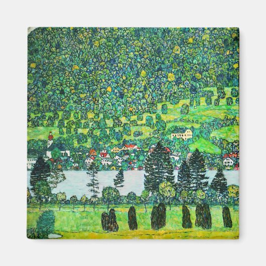 Gustav Klimt - Mountain Slope bij Unterach Magneet (Voorkant)