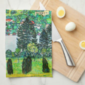 Gustav Klimt - Mountain Slope bij Unterach Theedoek (Quarter Fold)