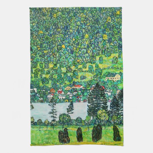 Gustav Klimt - Mountain Slope bij Unterach Theedoek (Verticaal)