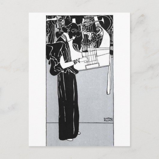 Gustav Klimt ~ Musik Briefkaart (Voorkant)