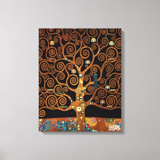Gustav Klimt - onder de boom van het leven Canvas Afdruk (Voorkant)
