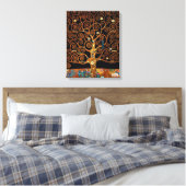 Gustav Klimt - onder de boom van het leven Canvas Afdruk (Insitu (Slaapkamer))