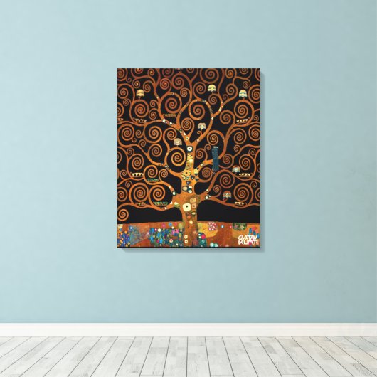 Gustav Klimt - onder de boom van het leven Canvas Afdruk (Insitu (Houten vloer))